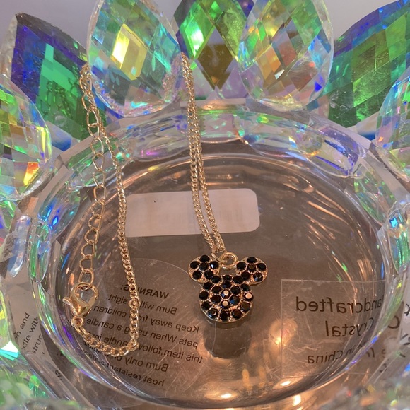 CHLOE ACCESSORY MIINNE MOUSE GOLD TONE 10 1/2 Inches NECKLACE NEW - Picture 4 of 6